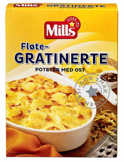 Bilde av Mills fløtegratinerte poteter med ost. Bilde av Mills fløtegratinerte poteter med ost.