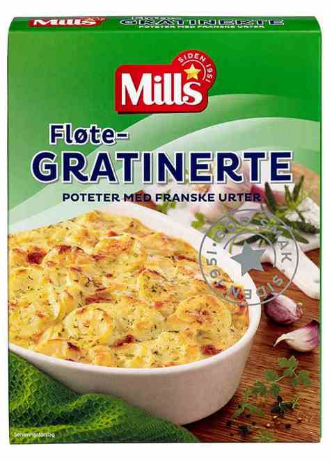 Bilde av Mills fløtegratinerte poteter med franske urter. Bilde av Mills fløtegratinerte poteter med franske urter.