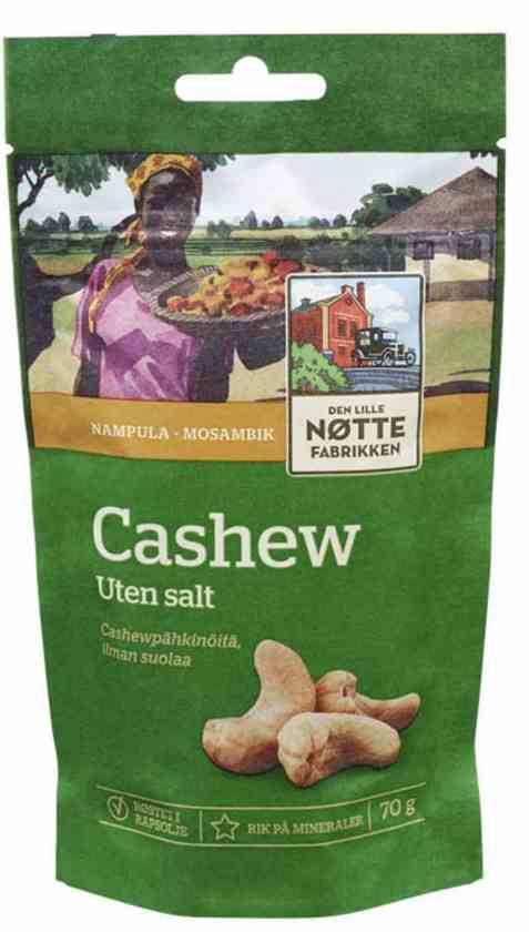 Bilde av Den Lille Nøttefabrikken cashew usaltet. Bilde av Den Lille Nøttefabrikken cashew usaltet.