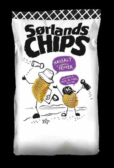 Bilde av Sørlandschips med havsalt og smakfull pepper. Bilde av Sørlandschips med havsalt og smakfull pepper.