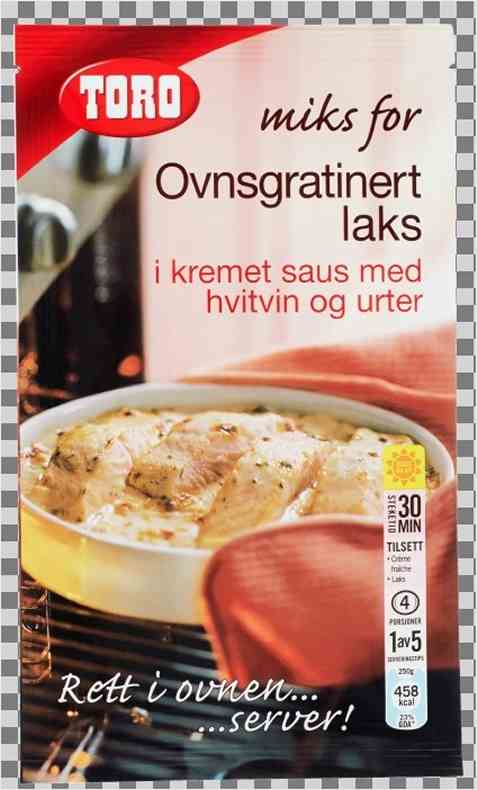 Bilde av Toro Miks for – Ovnsgratinert laks i kremet saus med hvitvin og urter. Bilde av Toro Miks for – Ovnsgratinert laks i kremet saus med hvitvin og urter.