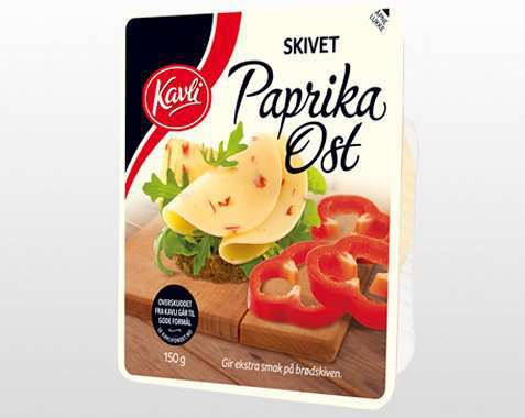 Bilde av Kavli skivet ost med paprika. Bilde av Kavli skivet ost med paprika.