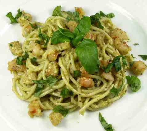 Pasta og reker hører sammen
