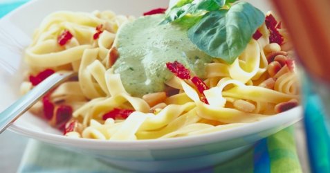 Pasta med pesto oppskrift.
