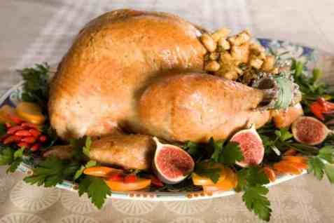 Thanksgiving-kalkun med løk og selleristuffing oppskrift.