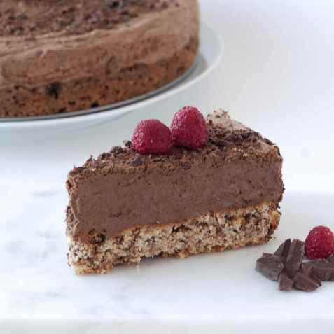 Sjokolademoussekake med sukrin oppskrift.