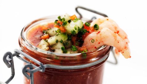Reker med Gazpacho oppskrift.