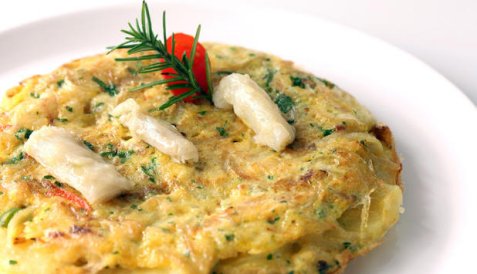 Omelett med klippfisk oppskrift.
