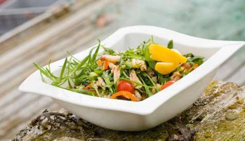 Salat med krabbe oppskrift.