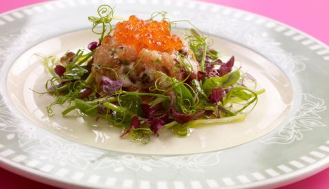 Tartar - ørret og østers oppskrift.