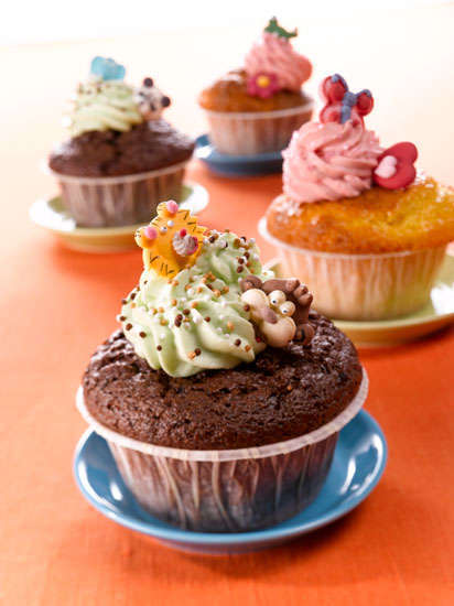Sjokolademuffins med vaniljefrosting oppskrift.
