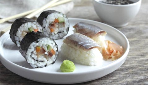 Sushi med matjessild oppskrift.
