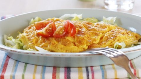 Omelett med kalkun og salsa oppskrift.