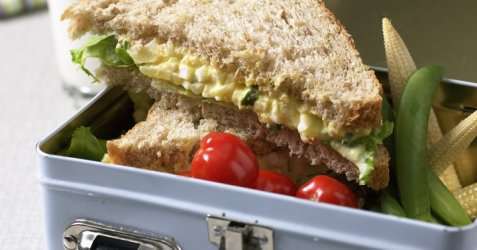Sandwich med eggesalat til en oppskrift.