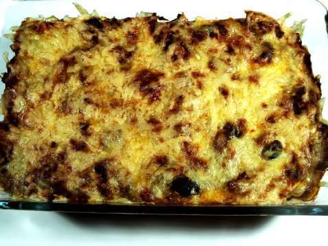Tortilla lasagne oppskrift.