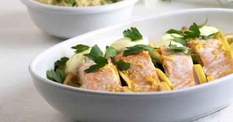 Prøv også Ovnsbakt laks med creme fraiche.