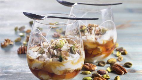 Yoghurt med honning og nøtter oppskrift.