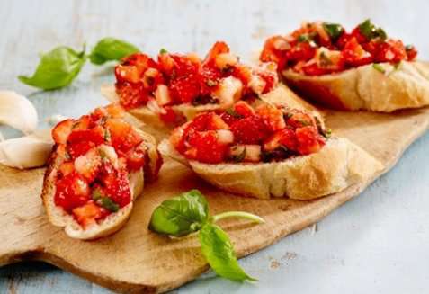 Jordbærbruschetta 1 oppskrift.