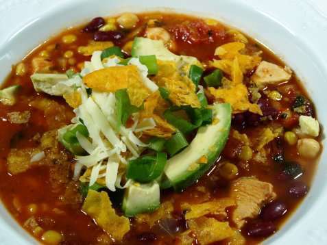 Tortillasuppe med kylling oppskrift.