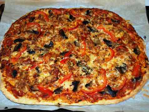 Prøv også Pizza med marinert kylling og sopp.