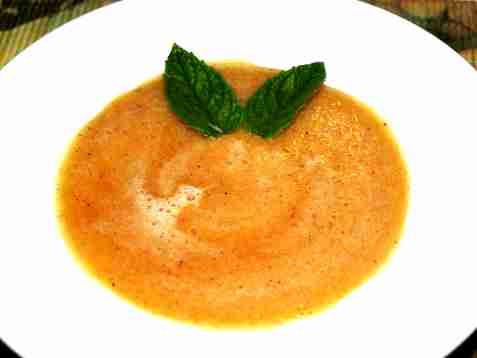 Kald cantaloupe suppe oppskrift.