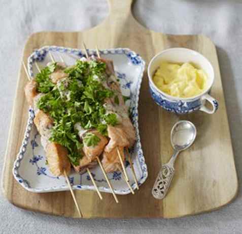 Fiskespyd med chilimajones oppskrift.