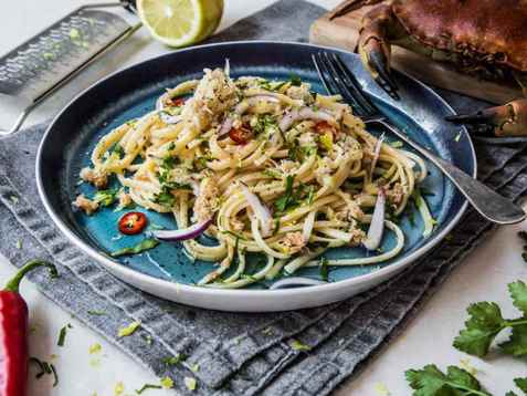 Jacobs Utvalgte pasta med krabbe oppskrift.
