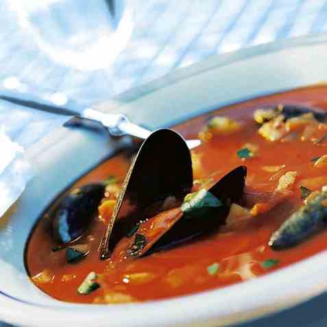 Blåskjellsuppe 5 oppskrift.