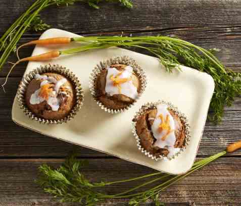 Gulrotmuffins grove oppskrift.