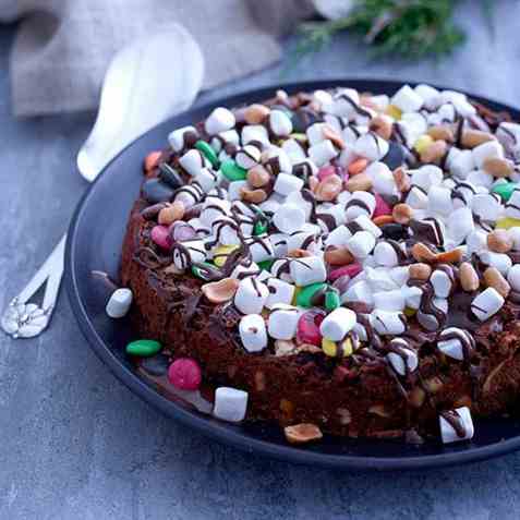 Sjokoladekaken Rocky Road oppskrift.