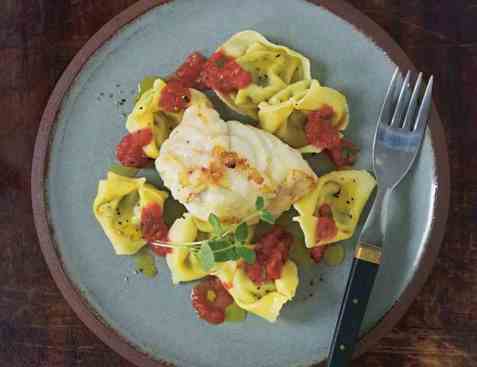 Tortellini med breiflabb oppskrift.