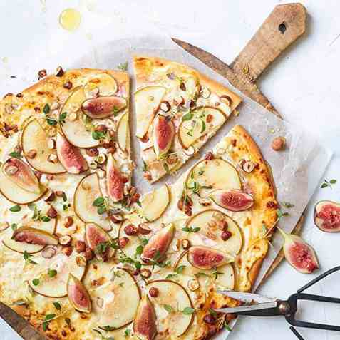 Chèvrepizza oppskrift.