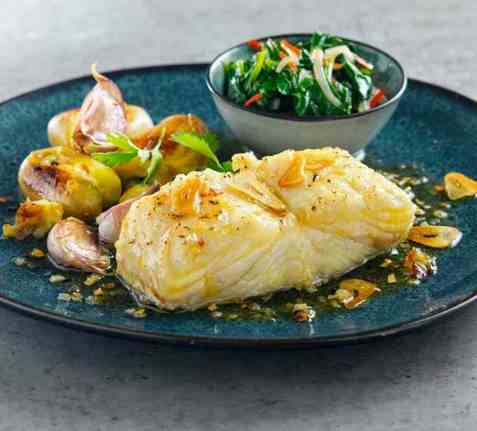 Bacalao à Lagareiro med knuste poteter oppskrift.