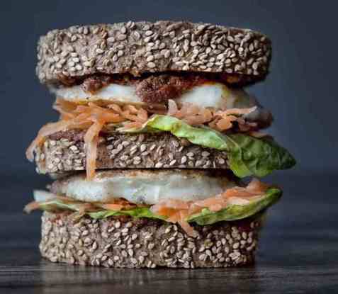Fiskekake-sandwich oppskrift.